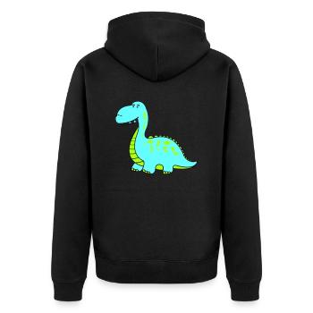 dino - Unisex Premium Organic Zip Hoodie - black - Back - Nico (187cm)