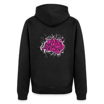 bullterrier geburtstagsgeschenk humor spaß - Unisex Premium Bio Zip Hoodie - Schwarz - Hinten - Nico (187cm)