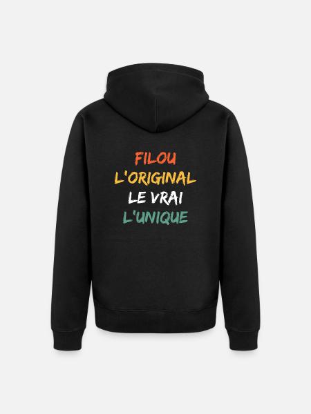 filou - Veste à capuche bio Premium Unisexe - noir