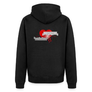 MOM AND DAD I GIVE YOU MY HEART AND MY LIFE - Unisex Premium Organic Zip Hoodie - black - Back - Nico (187cm)