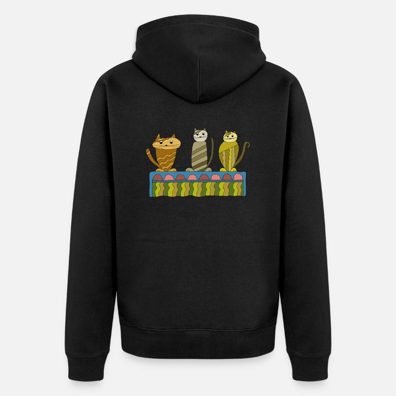 Chats - Veste à capuche bio Premium Unisexe - noir