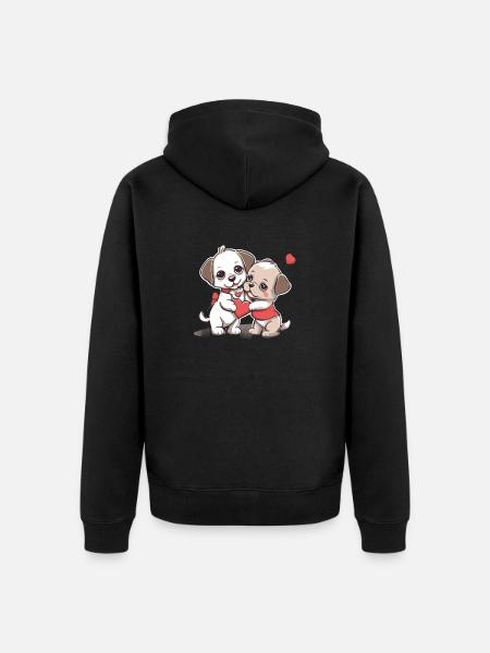 Jugendliebe - Unisex Premium Bio Zip Hoodie - Schwarz
