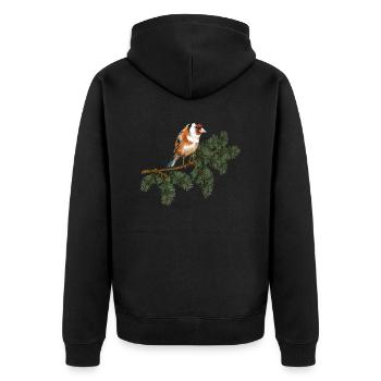 Oiseau coloré - Veste à capuche bio Premium Unisexe - noir - Dos - Nico (187cm)