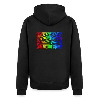 Aimez-moi la Saint-Valentin Joyeux Valentin Saint-Valentin - Veste à capuche bio Premium Unisexe - noir - Dos - Nico (187cm)