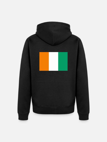 Ivory Coast / Flag of Côte d'Ivoire - Unisex Premium Organic Zip Hoodie - black