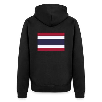 Thailand flag / Drapeau Thaïlande - Unisex Premium Organic Zip Hoodie - black - Back - Nico (187cm)