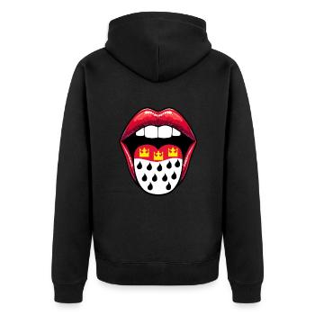 Köln Karneval Kölner Wappen Kölner Veedel Kölle - Unisex Premium Bio Zip Hoodie - Schwarz - Hinten - Nico (187cm)