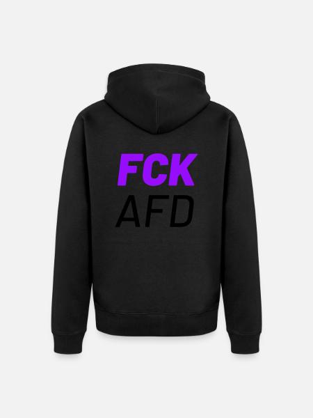 fck and - Unisex Premium Bio Zip Hoodie - Schwarz