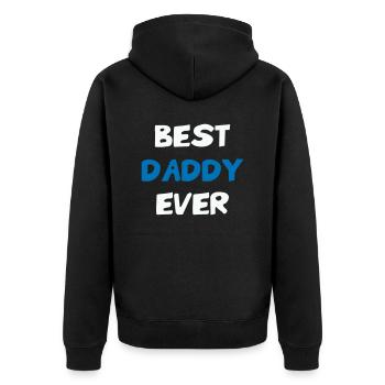 Best Daddy Ever - Meilleur Papa - Unisex Premium Organic Zip Hoodie - black - Back - Nico (187cm)