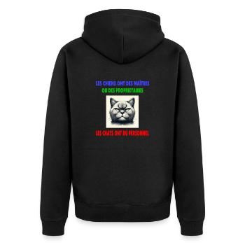 Monsieur le Chat a du personnel - Veste à capuche bio Premium Unisexe - noir - Dos - Nico (187cm)