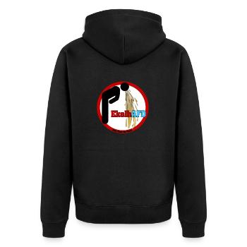 Ekelhafd Anti-AfD - Unisex Premium Bio Zip Hoodie - Schwarz - Hinten - Nico (187cm)