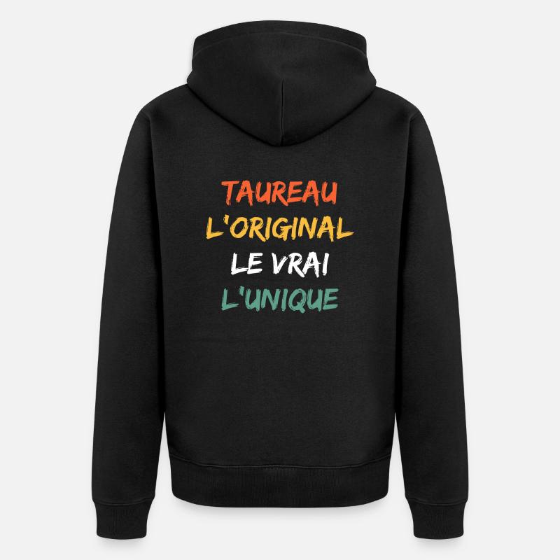Taureau - Veste à capuche bio Premium Unisexe - noir