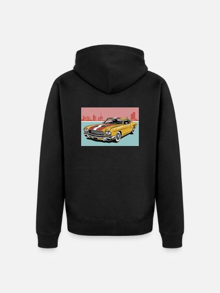 Retro muscle car 2 - Unisex Premium Organic Zip Hoodie - black
