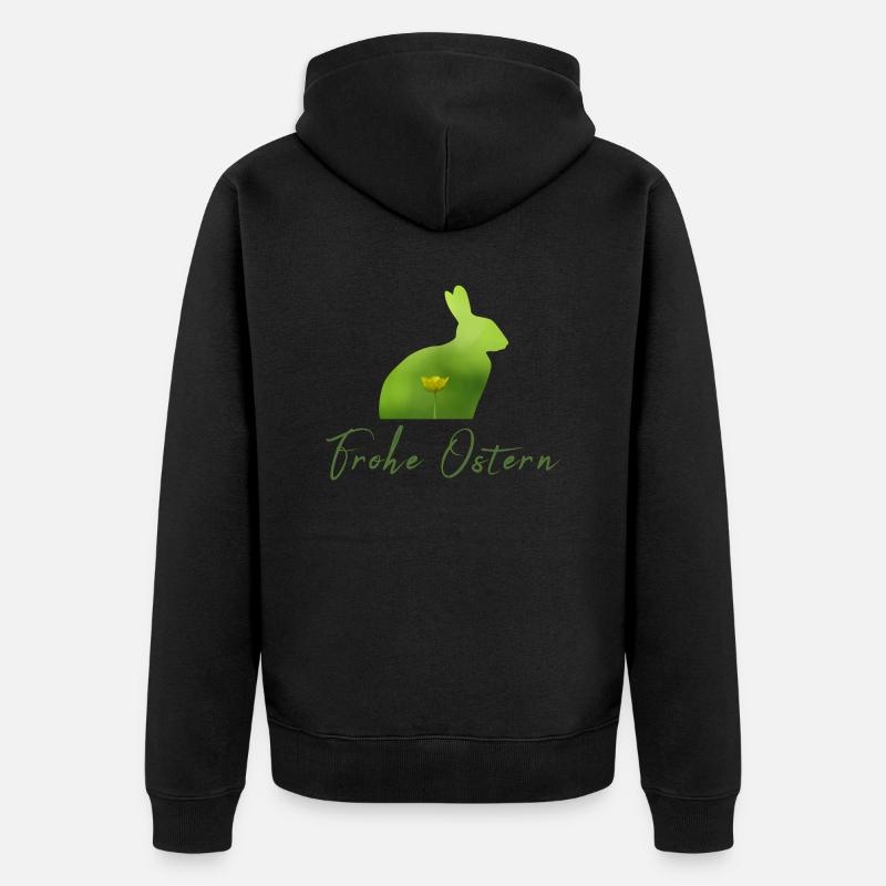 Joyeuses Pâques Pâques - Veste à capuche bio Premium Unisexe - noir