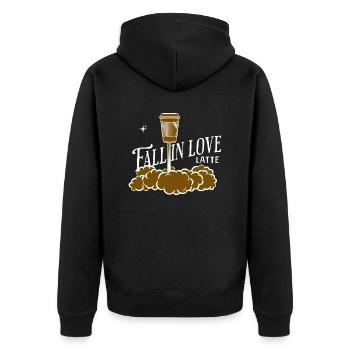 Coffee Latte Lover Caffeine Brewing Tea Espresso - Unisex Premium Bio Zip Hoodie - Schwarz - Hinten - Nico (187cm)