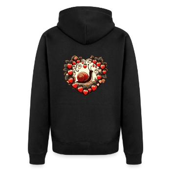 Snail - Unisex Premium Organic Zip Hoodie - black - Back - Nico (187cm)