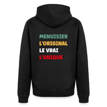 menuisier - Veste à capuche bio Premium Unisexe - noir - Dos - Nico (187cm)