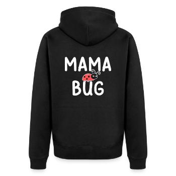 Mama Bug Ladybug Mom Funny - Unisex Premium Organic Zip Hoodie - black - Back - Nico (187cm)