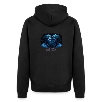 Signe du zodiaque Gémeaux M Date - Veste à capuche bio Premium Unisexe - noir - Dos - Nico (187cm)