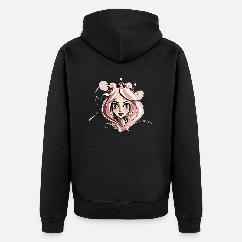 Visage de princesse - Veste à capuche bio Premium Unisexe - noir