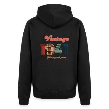 Jahrgang 1941 alle Originalteile - Unisex Premium Bio Zip Hoodie - Schwarz - Hinten - Nico (187cm)