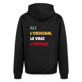 L'original le vrai l'unique ali - Veste à capuche bio Premium Unisexe - noir - Dos - Nico (187cm)