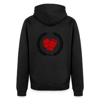 Boxing - Unisex Premium Organic Zip Hoodie - black - Back - Nico (187cm)