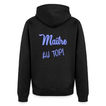 MEISTER - Unisex Premium Bio Zip Hoodie - Schwarz - Hinten - Nico (187cm)