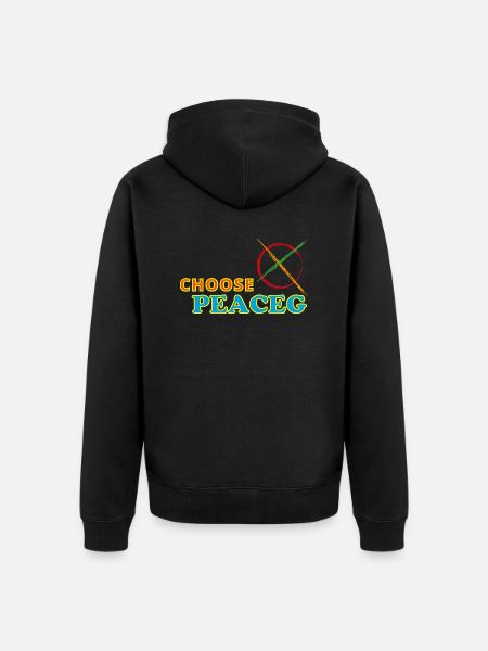 Choose peace - Wähle den Frieden - Unisex Premium Organic Zip Hoodie - black