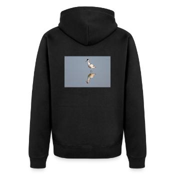 Avocet - Unisex Premium Organic Zip Hoodie - black - Back - Nico (187cm)