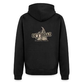 Motorcycle Motocross Offroad - Infinite Freedom - Unisex Premium Organic Zip Hoodie - black - Back - Nico (187cm)