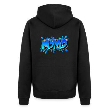 Graffiti Name MOMO printable on evrything - Veste à capuche bio Premium Unisexe - noir - Dos - Nico (187cm)