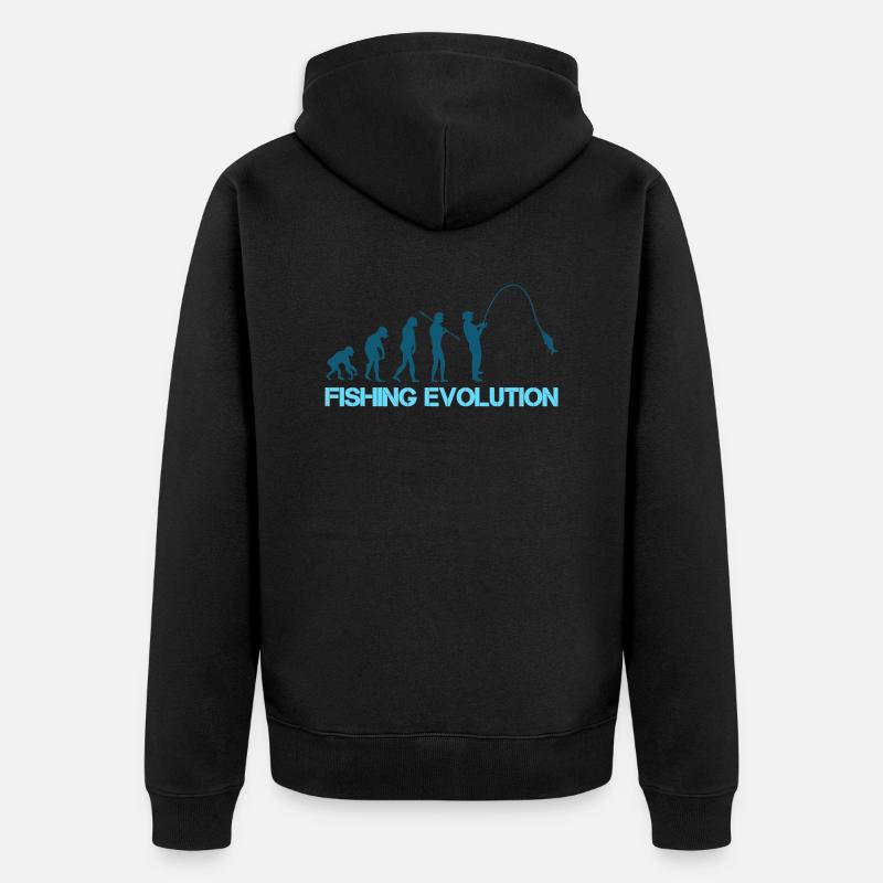 Évolution de la pêche - Veste à capuche bio Premium Unisexe - noir