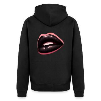 Lèvres Noires - Art Mystérieux - Veste à capuche bio Premium Unisexe - noir - Dos - Nico (187cm)