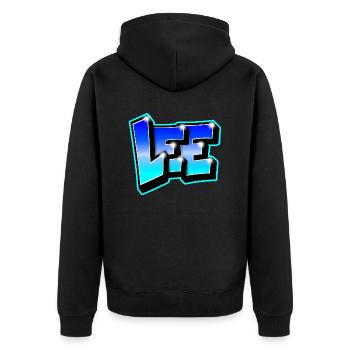 Graffiti name LEE by Max le Tagueur - Unisex Premium Organic Zip Hoodie - black - Back - Nico (187cm)