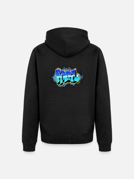 Graffiti KARL Blue Brick Crack - Unisex Premium Organic Zip Hoodie - black
