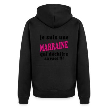 Je suis une MARRAINE... - Veste à capuche bio Premium Unisexe - noir - Dos - Nico (187cm)