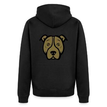 dog - Unisex Premium Bio Zip Hoodie - Schwarz - Hinten - Nico (187cm)