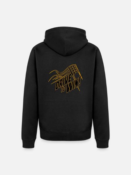 DRIVE TO WIN - Unisex Premium Bio Zip Hoodie - Schwarz