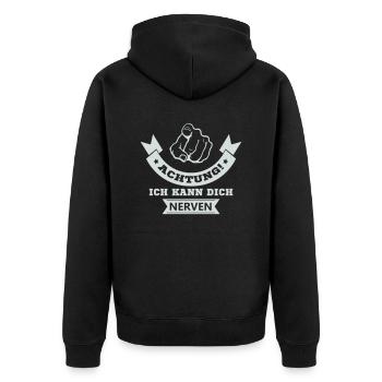 Je peux t’énerver - Veste à capuche bio Premium Unisexe - noir - Dos - Nico (187cm)