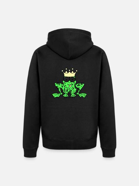 Prince Charming Frog King - Unisex Premium Organic Zip Hoodie - black