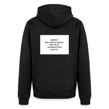 Fier de mon père dément - Veste à capuche bio Premium Unisexe - noir - Dos - Nico (187cm)