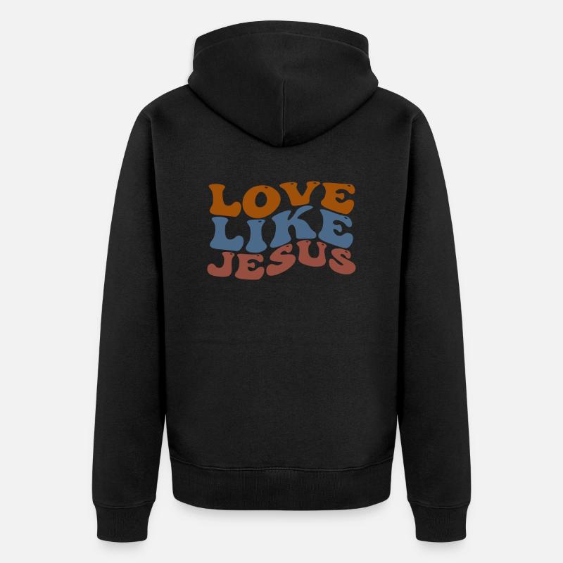 Love Like Jesus - Unisex Premium Bio Zip Hoodie - Schwarz