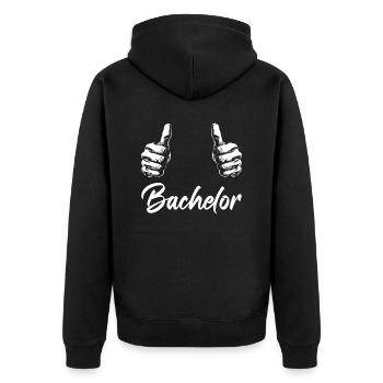 Enterrement de vie de garçon, marié, enterrement de vie - Veste à capuche bio Premium Unisexe - noir - Dos - Nico (187cm)