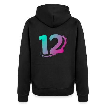 Numéro 12 multicolore - Veste à capuche bio Premium Unisexe - noir - Dos - Nico (187cm)