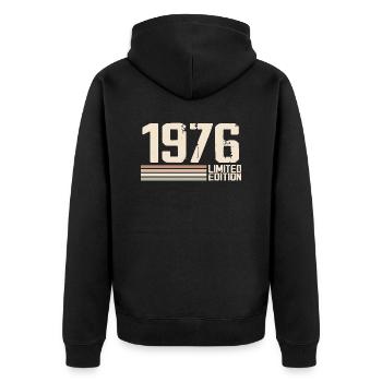 1976 Millésime 1976 Anniversaire 1976 Rétro 1976 - Veste à capuche bio Premium Unisexe - noir - Dos - Nico (187cm)