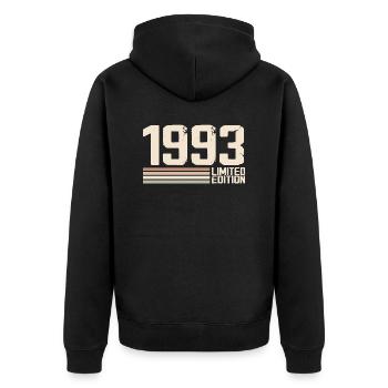 1993 Vintage 1993 Birthday 1993 Retro 1993 - Unisex Premium Organic Zip Hoodie - black - Back - Nico (187cm)