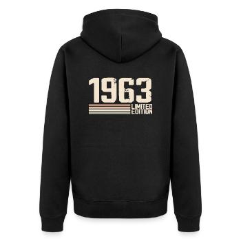 1963 Vintage 1963 Birthday 1963 Retro 1963 - Unisex Premium Organic Zip Hoodie - black - Back - Nico (187cm)