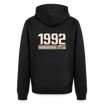 1992 Millésime 1992 Anniversaire 1992 Rétro 1992 - Veste à capuche bio Premium Unisexe - noir - Dos - Nico (187cm)