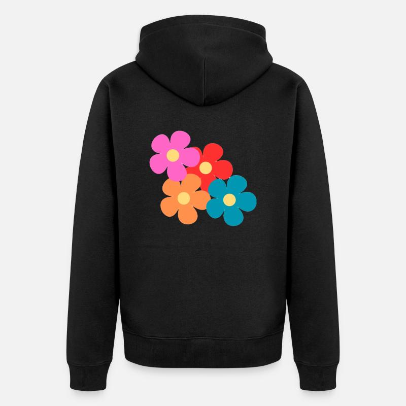 Les 4 fleurs - Veste à capuche bio Premium Unisexe - noir
